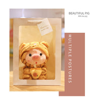 【Plush】Mini Pink Pig Plush Toy Wearing Rabbit Outfits
