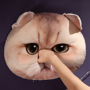 【Plush】Printed Plush Pillow With Different Kitten Heads Pattern