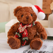 【Plush】Classic Christmas Teddy Bear Plush Toys With Christmas Scarf