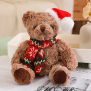 【Plush】Classic Christmas Teddy Bear Plush Toys With Christmas Scarf