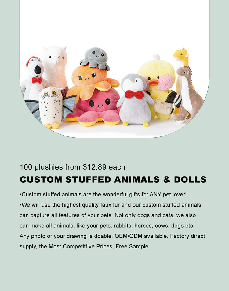 Custom plush toys no minimum hotsell