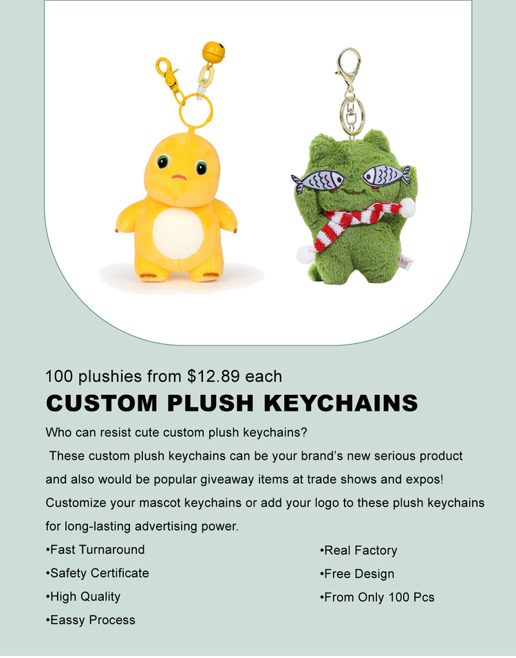 Custom plush sales keychain