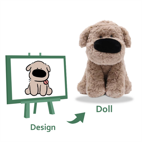 custom plush dog as drawing
