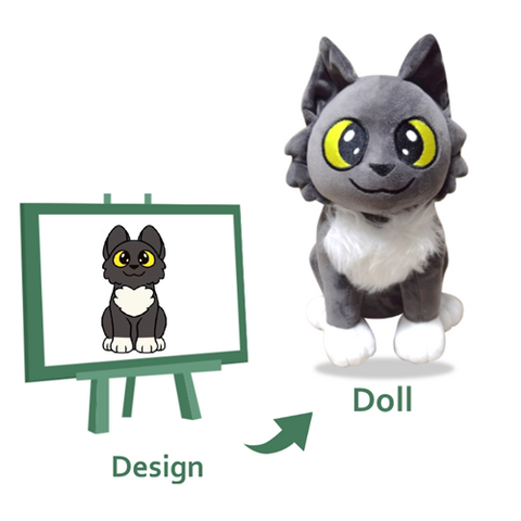 custom plush animal as drawing
