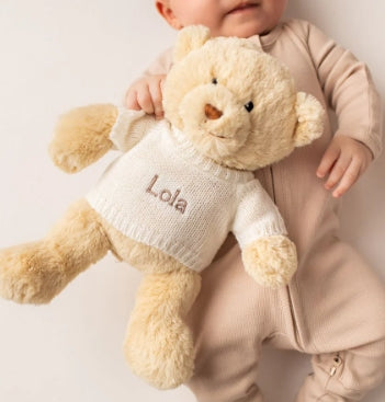 personalized a teddy bear for newborn