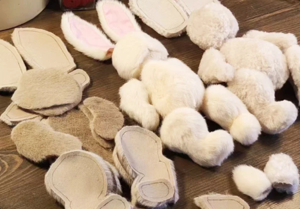 cutting of stuffed animals made process
