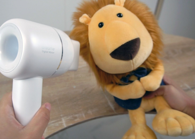 plush toys fluffy again with hairdryer