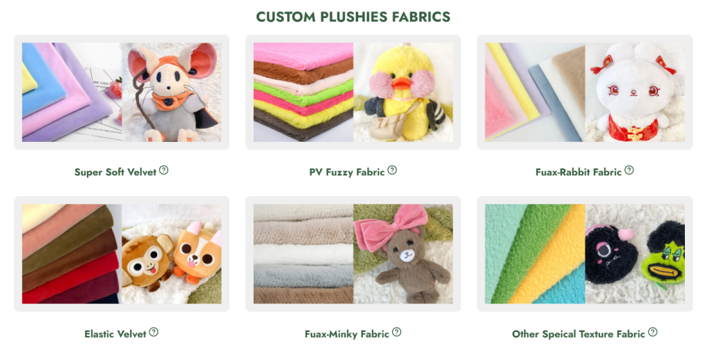 Custom plushies fabrics