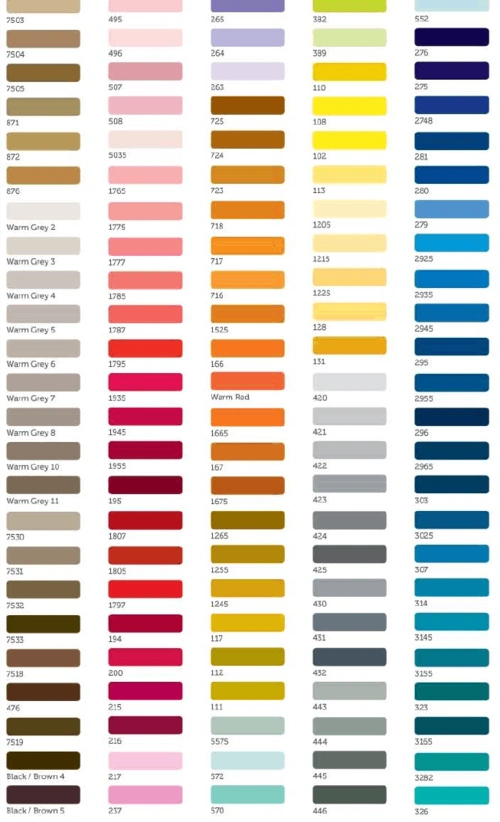 Professional Pantone color palette