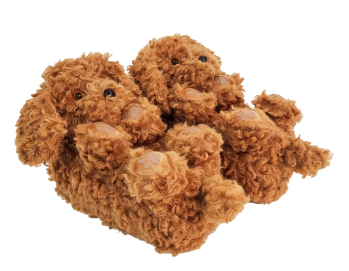Personalized brown dog shaped animal plush slippers - Implementer