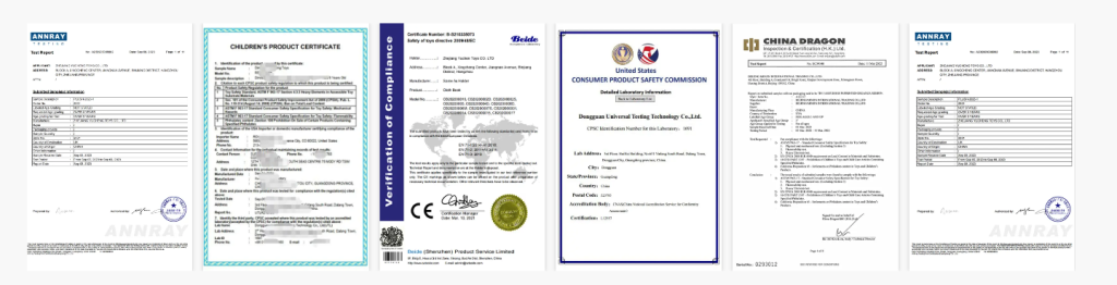 Safety certificates for plush slippers including EN-71, ASTM, CPSIA and CPC reports- Implementer