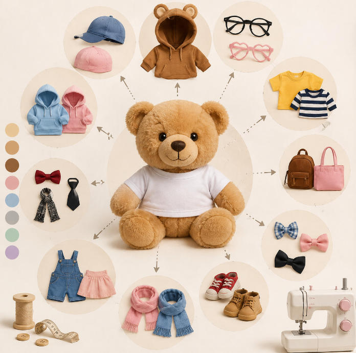 customized accessories in teddy bear