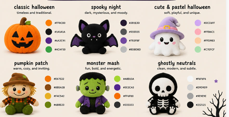 Colors for custom Halloween plush toys