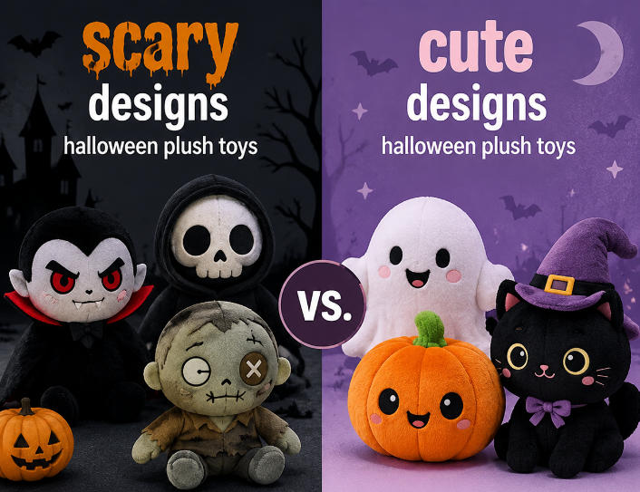 Scary vs. Cute Designs in Halloween Plush Toys