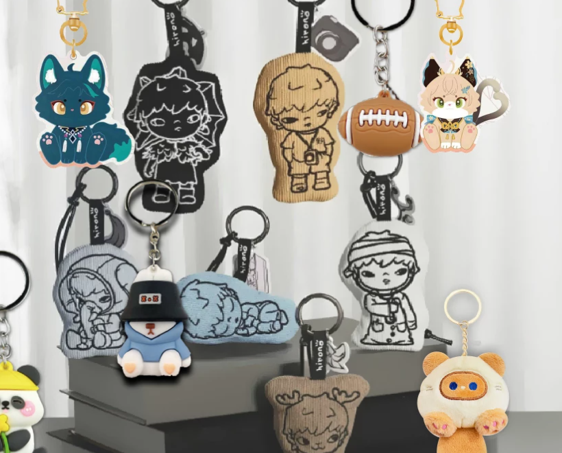 diverse range of custom keychains