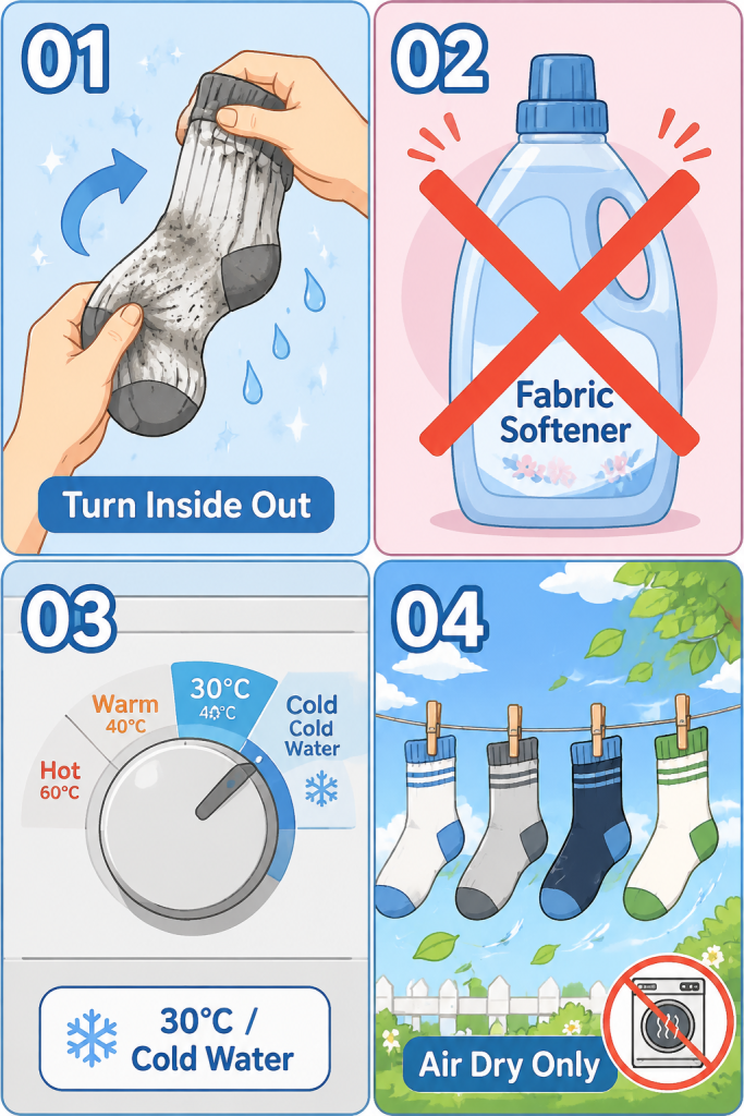 how-to-wash-moisture-wicking-socks