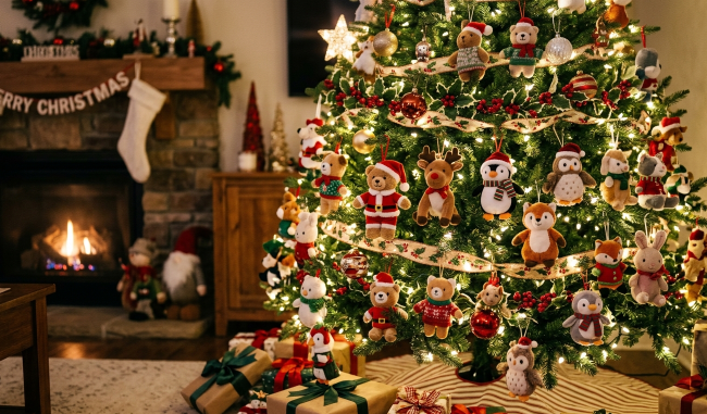 stuffed animals for christmas tree