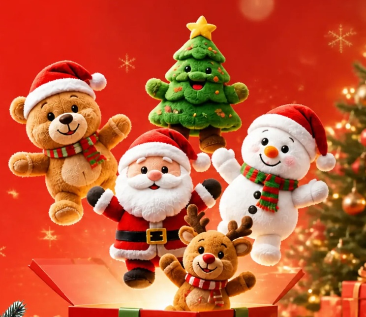 Custom plush Christmas toys for dogs gift set