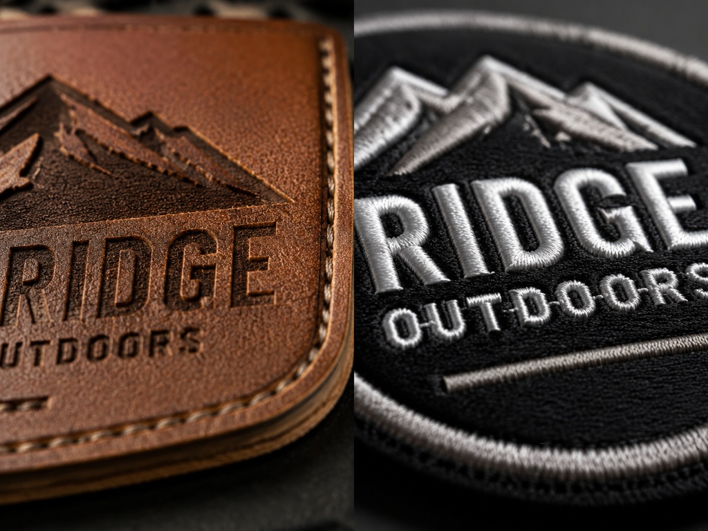 Leather and embroidered hat patch size comparison