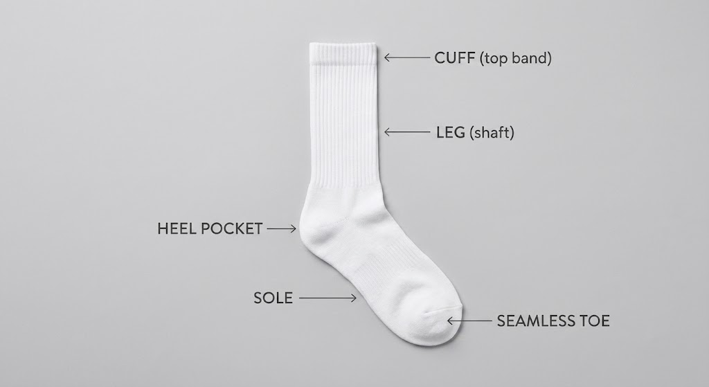 Diagram of a classic crew sock