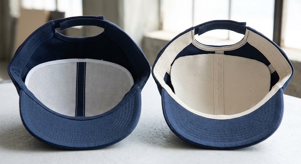 interior buckram support in structured hat vs unlined unstructured cap
