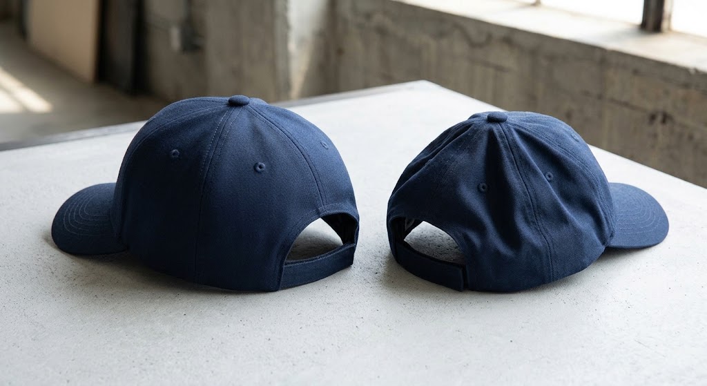 structured vs unstructured hat side by side crown shape comparison